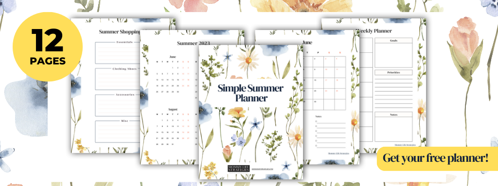 Banner ad for free planner printable.