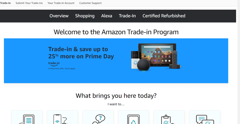 Screenshot amazon trade in program page.