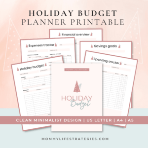 Ad for Holiday Budget Planner Printable.